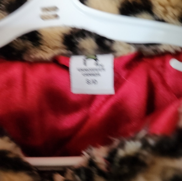 Girls Faux Fur Animal print coat SMALL - Picture 5 of 7